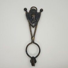 Antique Victorian Skirt Lifter Brass Fyfe Patent Shield Soldier Profile Design