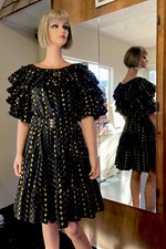 Dancin Duds, 3 piece one of a kind square dance apparel, black with gold embrode