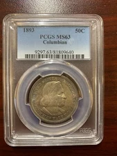 1893 Columbian Silver Half Dollar, PCGS Grade MS63