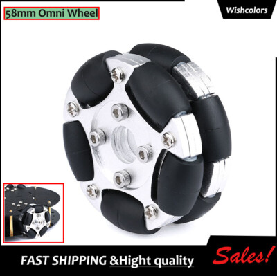 58mm Omni Wheel Aluminum Alloy  for ROS Platform Robotic Kit Lego NXT Silver
