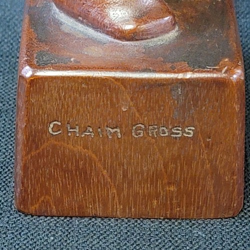 Chaim Gross American Carved Wood Sculpture Original "Circus Girl" 1939 - Picture 6 of 12