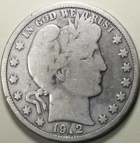 1912 Silver Barber Half Dollar - ** VG **