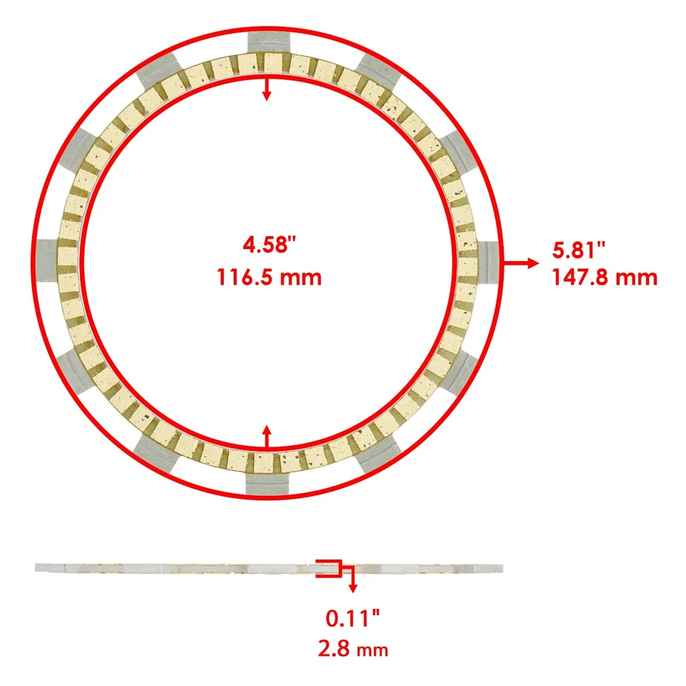 离合器摩擦板适用于雅马哈 XJ550 Maxim 1981 1982 1983 — 第 3/4 张图片
