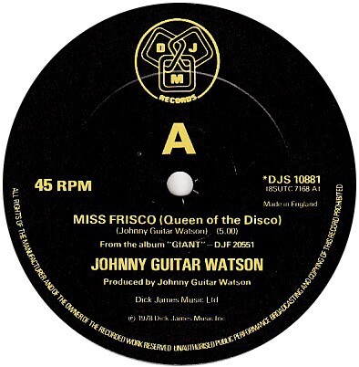 Johnny Gitarre Watson - Miss Frisco (Queen Of The Disco) (12", Ltd) - Bild 3 von 4