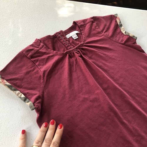 12-14 Years XS Authentic BURBERRY Girl Women Top T-shirt Blouse Petite Check - Picture 3 of 15