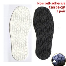 1 Pair Rubber Stick on Soles Anti-Slip Grain Shoe Repair Protector No Adhesive
