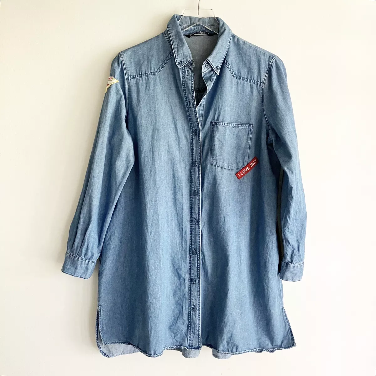 Zara basic z1975 denim shirt sale