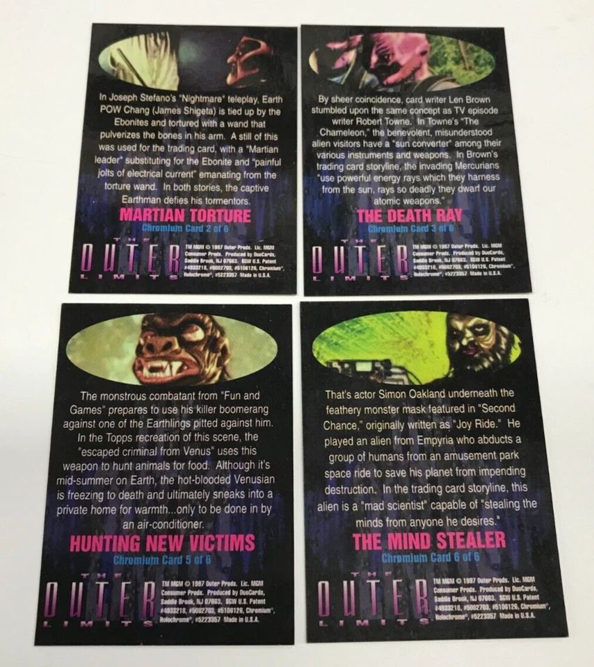 1997 DUOCARDS THE OUTER LIMITS TRADING CARD CHROME CHASE CARD LOT OF 4-#2+3+5+6 - Image 2 of 2