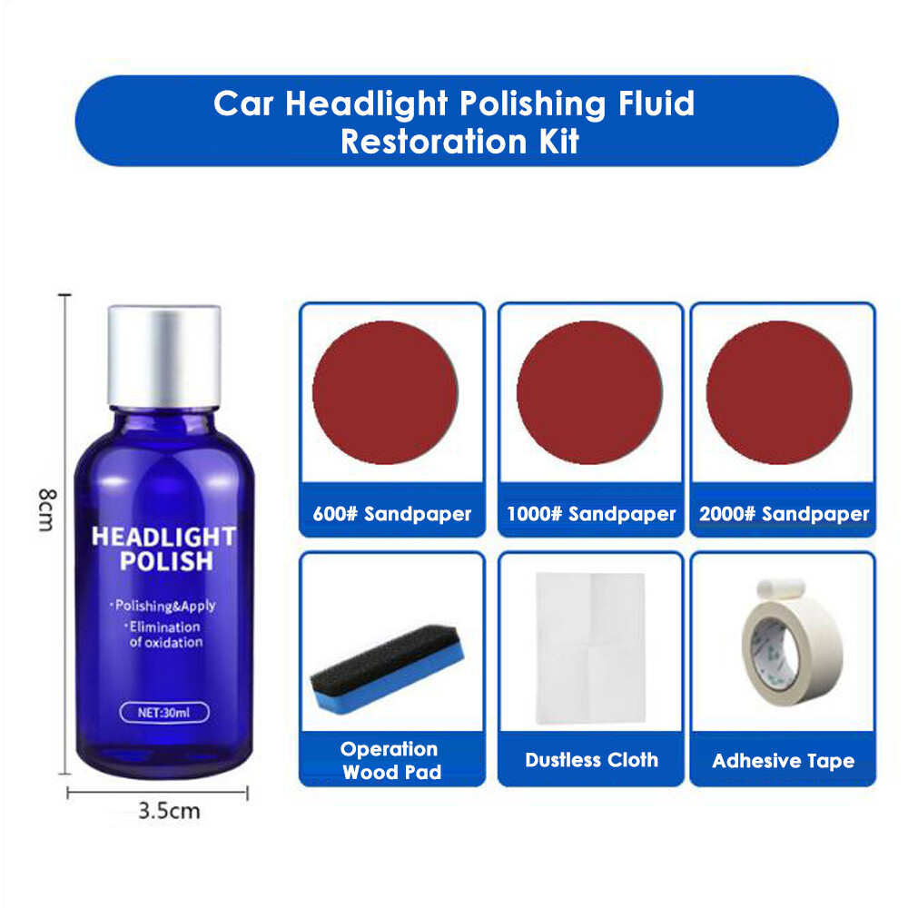 Pro Car Headlight Lens Restoration Repair Polishing Cleaner
