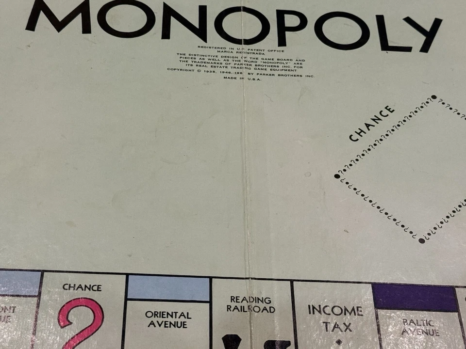 Juego de mesa Monopoly 1961 Parker Brothers incompleto vintage Foto 4 de 4