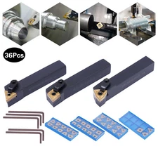 5/8" 36PCS Indexable Carbide Lathe Turning Tool Insert Holder Bit Set New