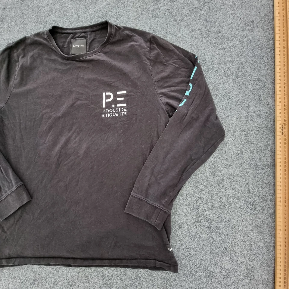 Camisa Barney Cools Para Hombres PEQUEÑA Negra Manga Larga Camisa Algodón Cuello Redondo Talla S Foto 4 de 4