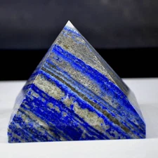 Natural Lapis Lazuli Gemstone Pyramid Energy Quartz Crystal Tower Reiki Healing