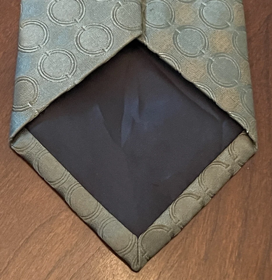 Зеленый мужской галстук ручной работы из 100% шелка David Taylor сделано в Китае - Изображение 2 из 4