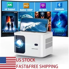 5G WiFi Bluetooth Projectors 300 ANSI 1080P Video Home Theater 4K Support Mini