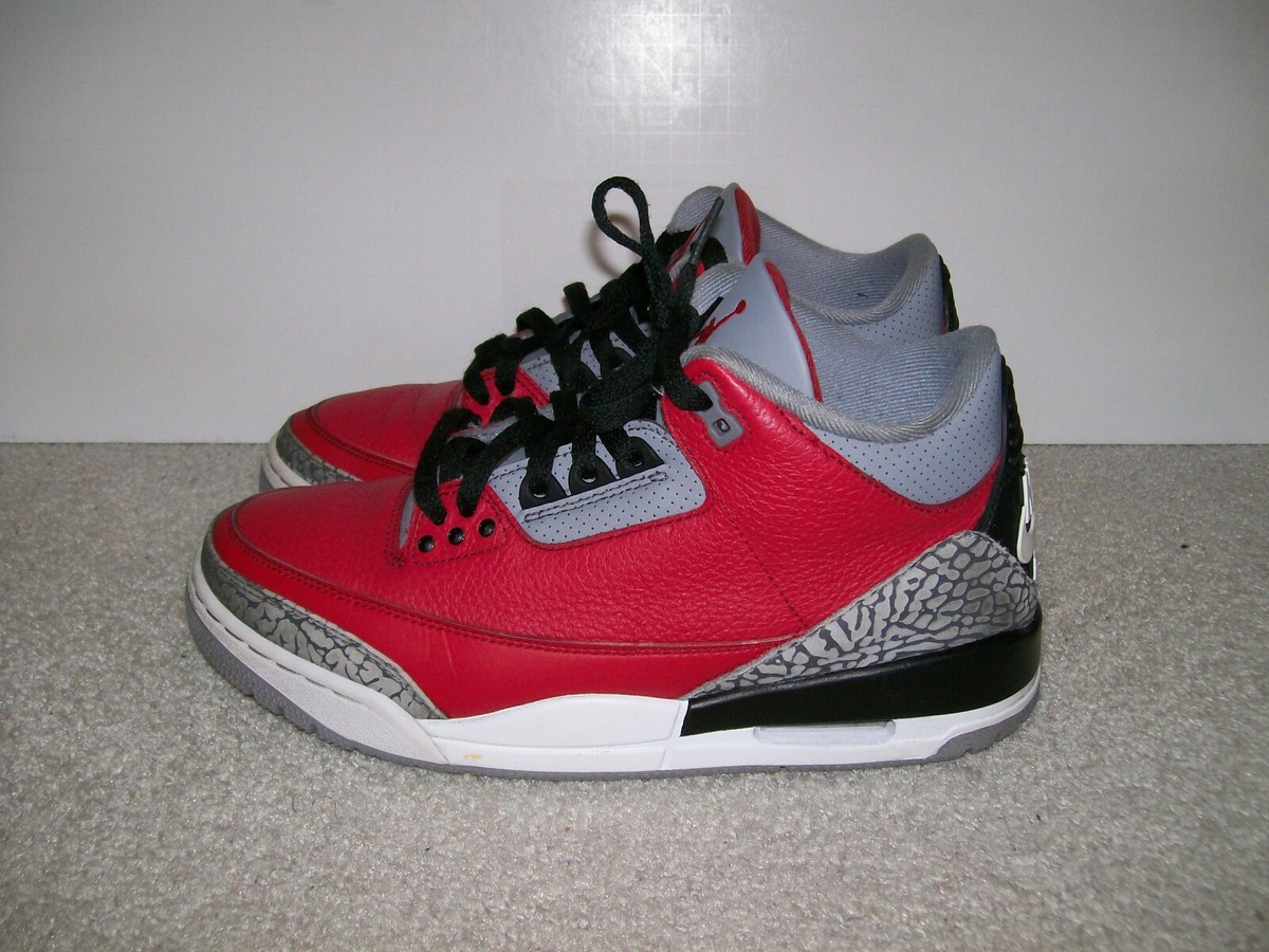 SZ 8.5 Air Jordan 3 III Fire Red CK5692-600 Black Cement True Blue