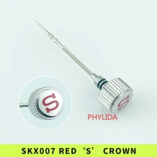 Fit 7S26 NH35/36 NE15 Movement SKX007 Crown Red ‘S’ Mod Parts Polished Finish