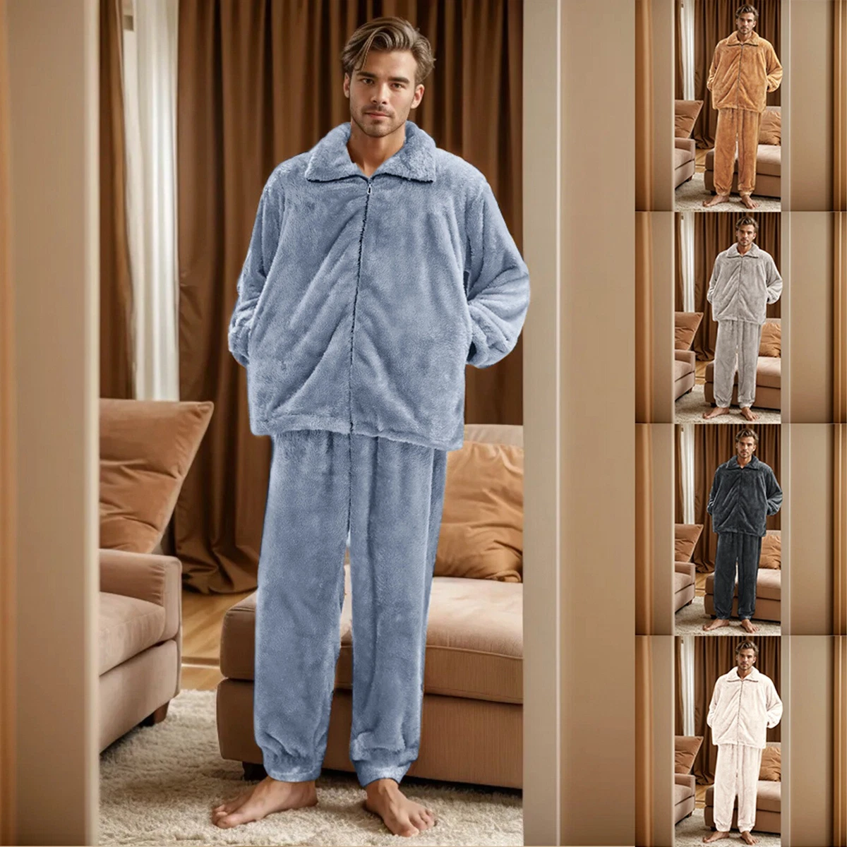 Men s Home Plush Pajamas And Pajamas Can Be Worn Out In Winter With Warm