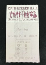2001 TORI AMOS Clearwater FL Ruth Eckerd ORIGINAL Vintage Concert Ticket Stub