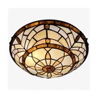 ARTZONE Tiffany Ceiling Lights, Stained Glass Ceiling Light 2-Lights 12 Inch ...