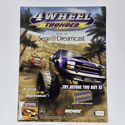 4 Wheel Thunder Sega Dreamcast Blockbuster Print Ad/Poster Official Promo Art