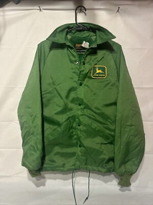 Vintage Swingster John Deere Mens Green Nylon Satin Jacket Coat