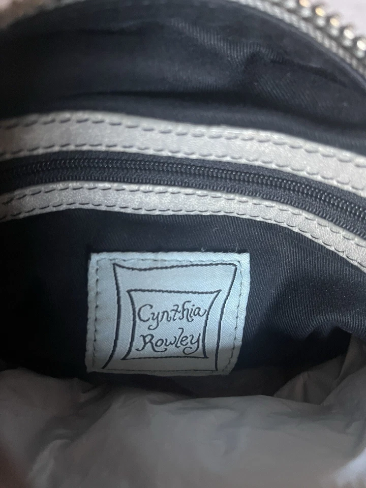 CYNTHIA ROWLEY VTG GRAY /black Leather Shoulder Bag Light Big And Comfy - Image 4 of 4