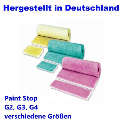 Paint Stop Grün G2,G3,G4  Glasfasermatten Bodenfilter Lackierkabine Filtermatte
