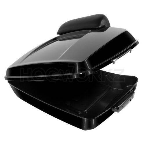 Hogworkz Vivid Black Rushmore Chopped Tour Pack TourPak Slim Backrest Blk Har... - Picture 3 of 5