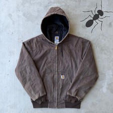 Carhartt J318 DKB brown hooded work wear jacket