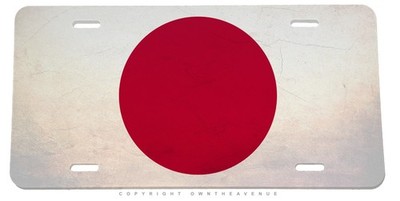 Japan Japanese Flag Rustic Style Auto Metal License Plate