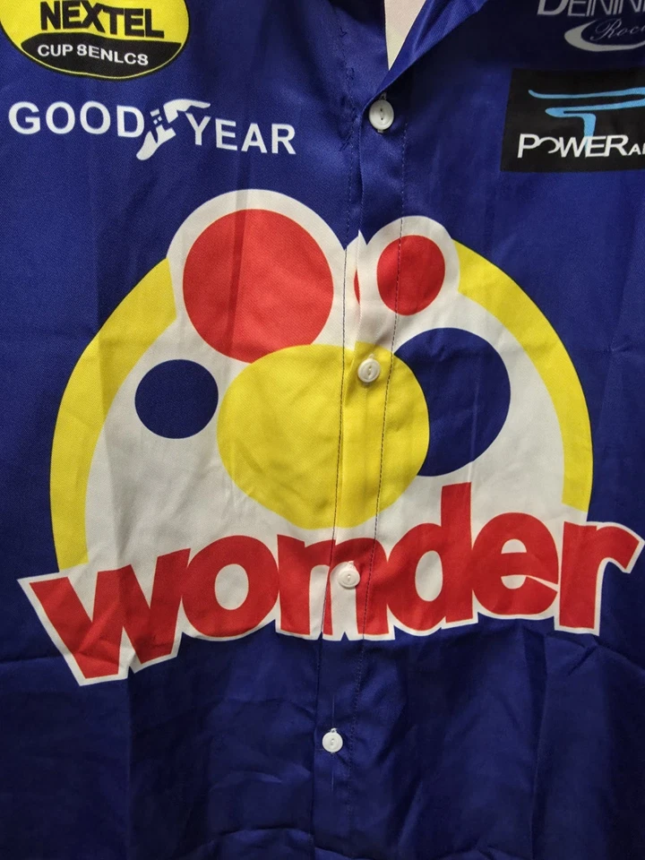 Camiseta deportiva Ricky Bobby Talladega Nights para hombre XL Wonder Bread con botones Foto 4 de 4