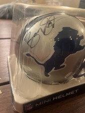 Barry Sanders Signed Autographed Mini Helmet Detroit Lions Schwartz  COA AUTO