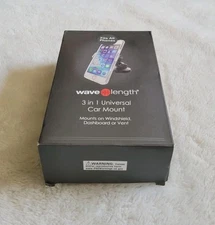 Wave Length Universal Car Mount Kit 3-IN-1 For Windshield Dashboard Or Vent NEW