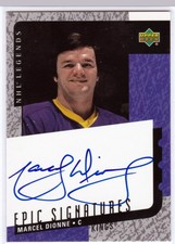2000-01 UPPER DECK UD LEGENDS MARCEL DIONNE AUTOGRAPH SP