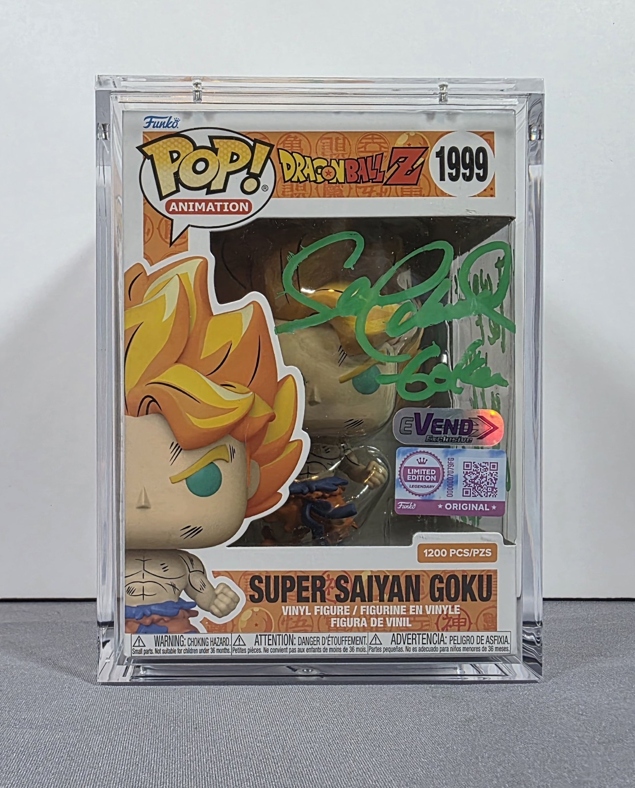 Funko Pop!: Dragonball Z Super Saiyan Goku LE Evend Exclusivo Sean Schemmel AUTO