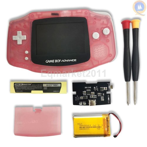 GBA IPS LCD Backlight Kit Drop in 1800mAh batteries with shell GameBoy Advance - Picture 18 of 19