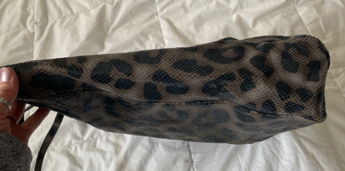 HALOGEN Python Print Leather Tote Bag Purse Handb… - image 3