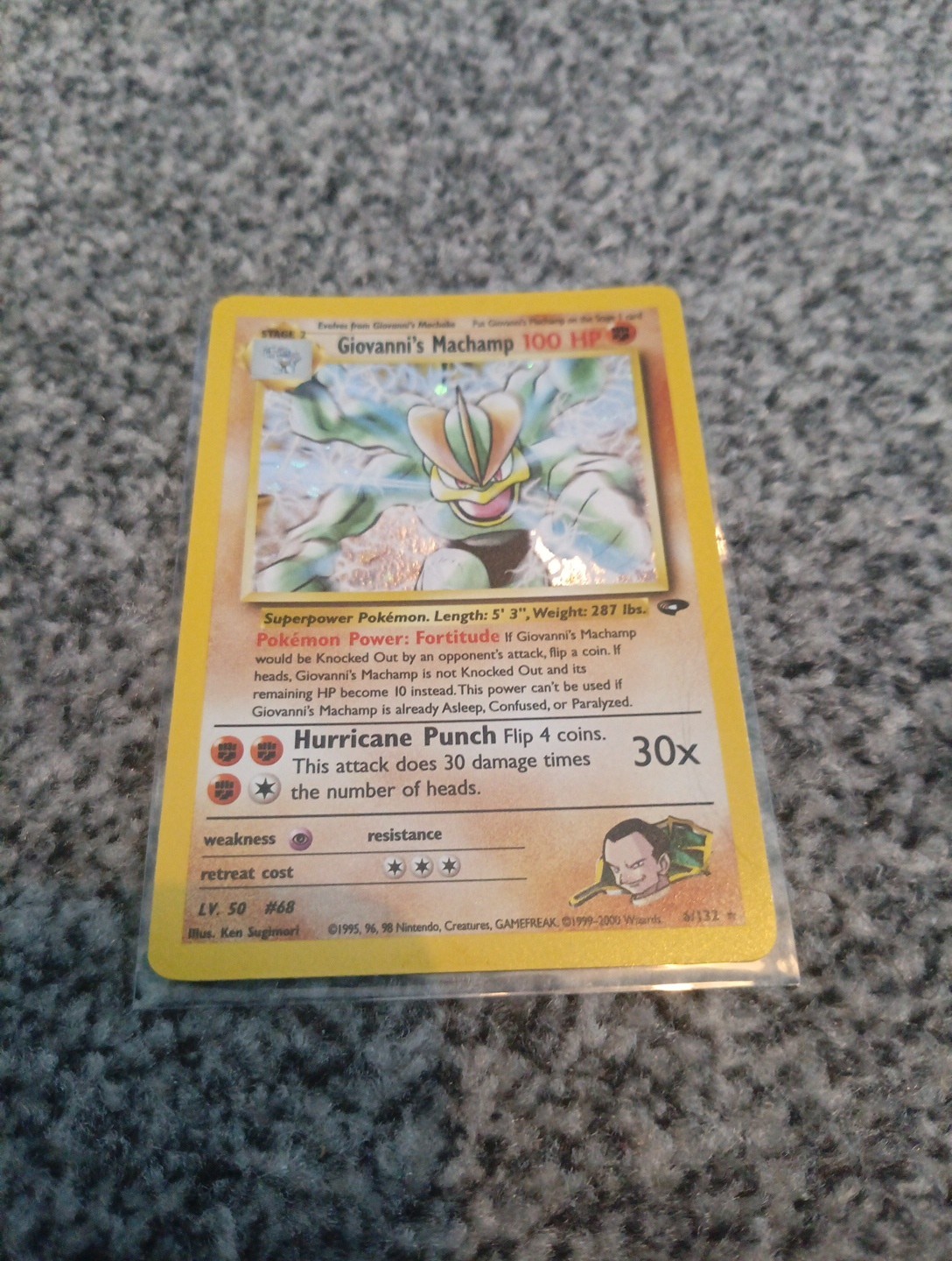 Giovanni's Machamp Holo Gym Challenge 6/132 Vintage Pokemon Card WOTC