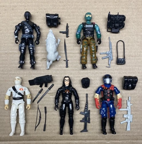 GI Joe Vintage Figure Lot of 5 Snake Eyes Beach Head Storm Shadow Baroness Viper