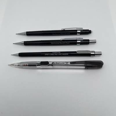 VTG PENTEL PD105T TECHNICLICK 0.5MM CLEAR MECHANICAL PENCIl and 3 other Pencils