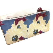Rachel Pally Reversible Bloom Floral Spring Leather Canvas Foldover Clutch Purse