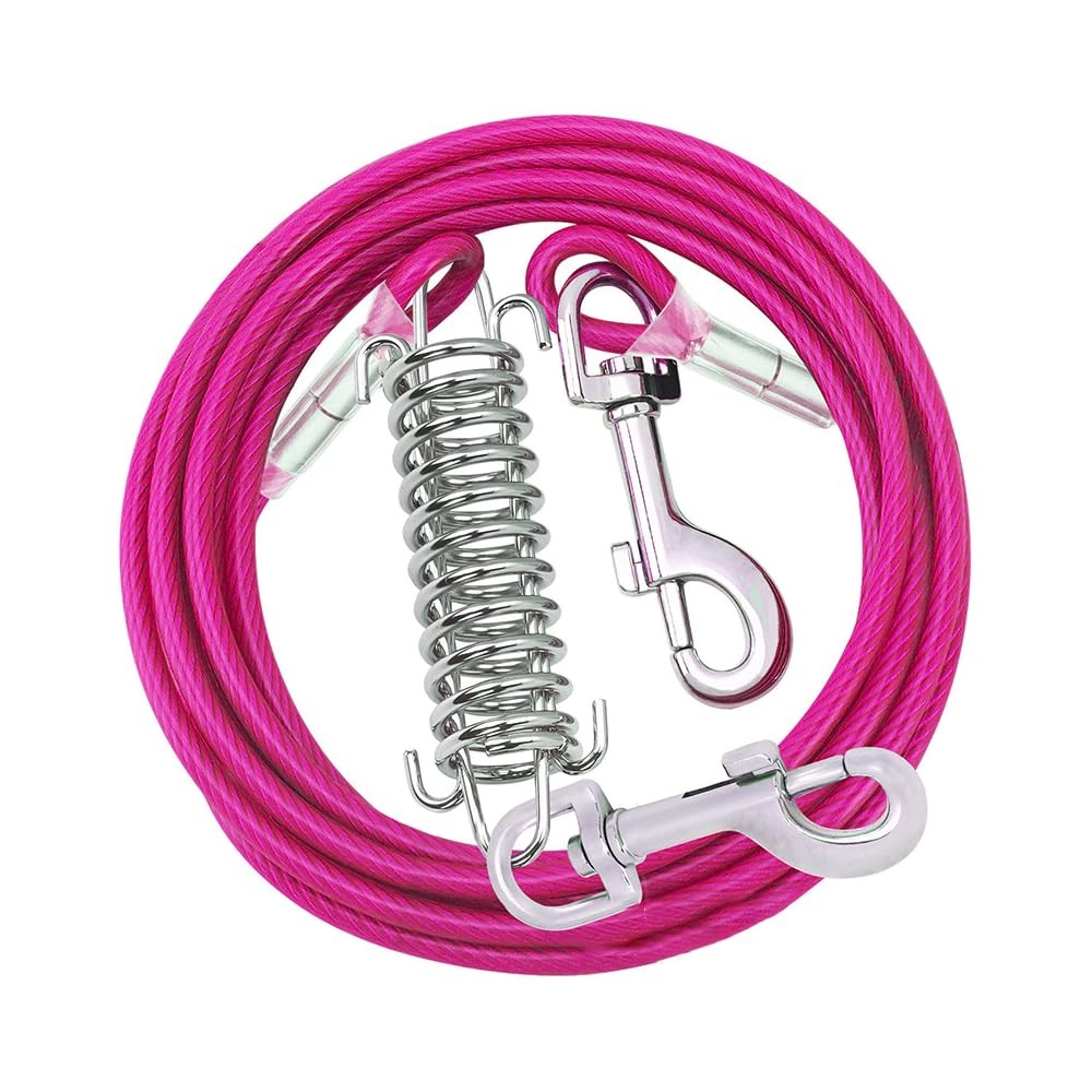 Laisse chien 3m de dressage robuste en acier chromé antichoc