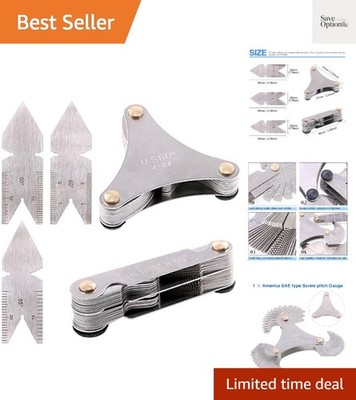 5Pcs Stainless Steel Screw Thread Pitch Cutting Gauge Tool Set, 51Pcs America...