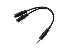 6inch 3.5mm (1/8") Male Stereo TRS Plug to 2 3.5mm Stereo Female Splitter Cable