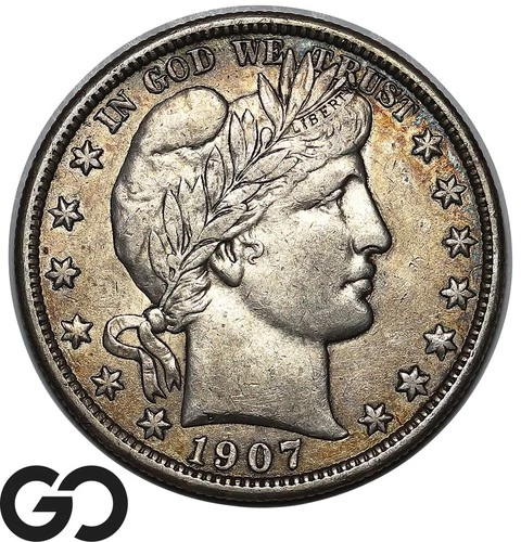 1907-D Barber Half Dollar, Tough Choice AU++ Denver Mint Silver 50c!