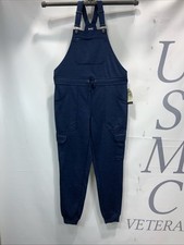 Women s Duluth NWT Navy Blue Sweats Bib Overalls Size Small. 000355