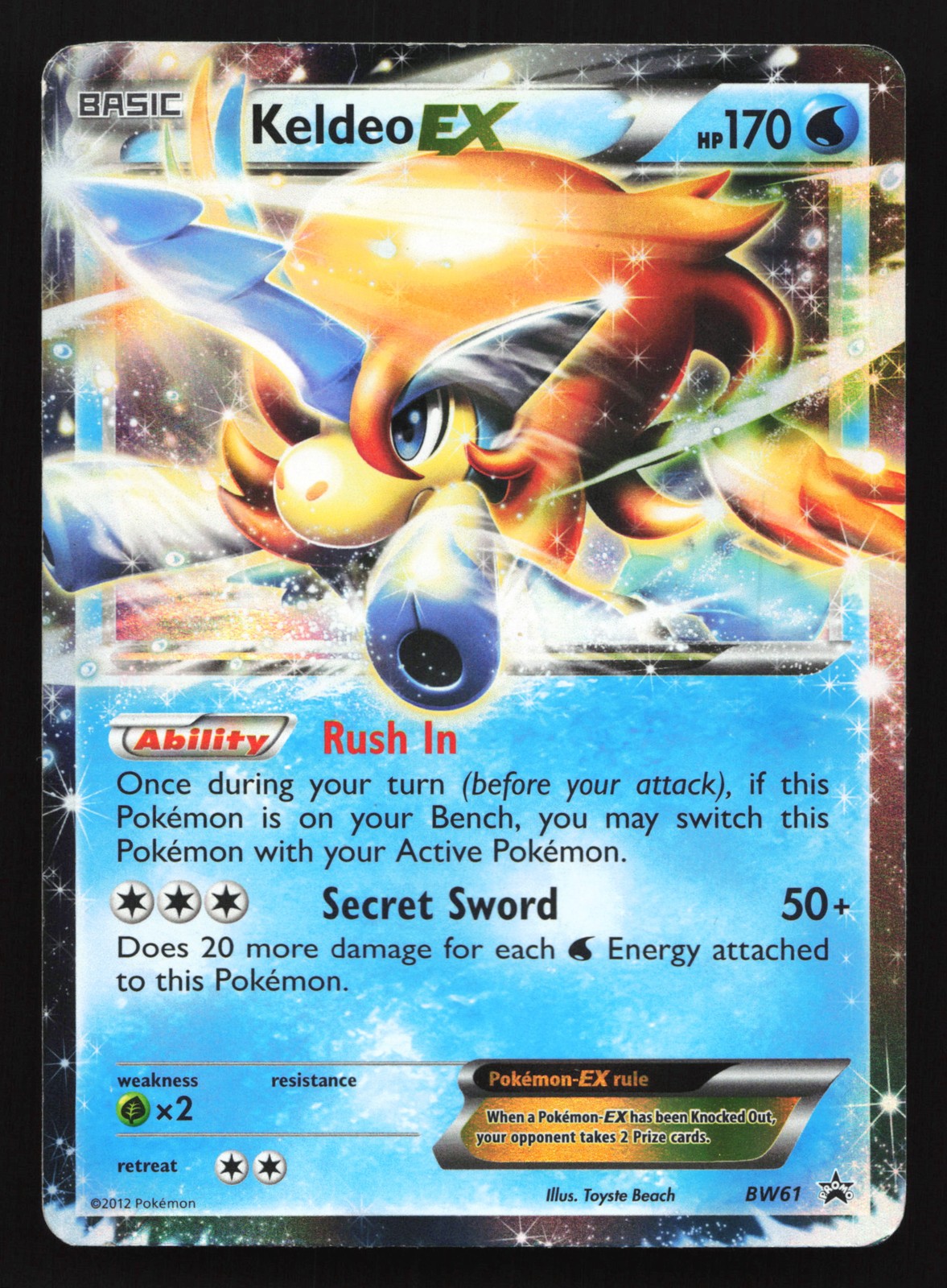 Keldeo EX BW61 Black & White Black Star Promo Pokemon Card