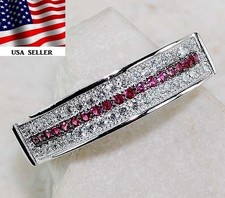 2CT Treated Ruby  Topaz 925 Solid Sterling Silver Ring Sz 6 UB2-8