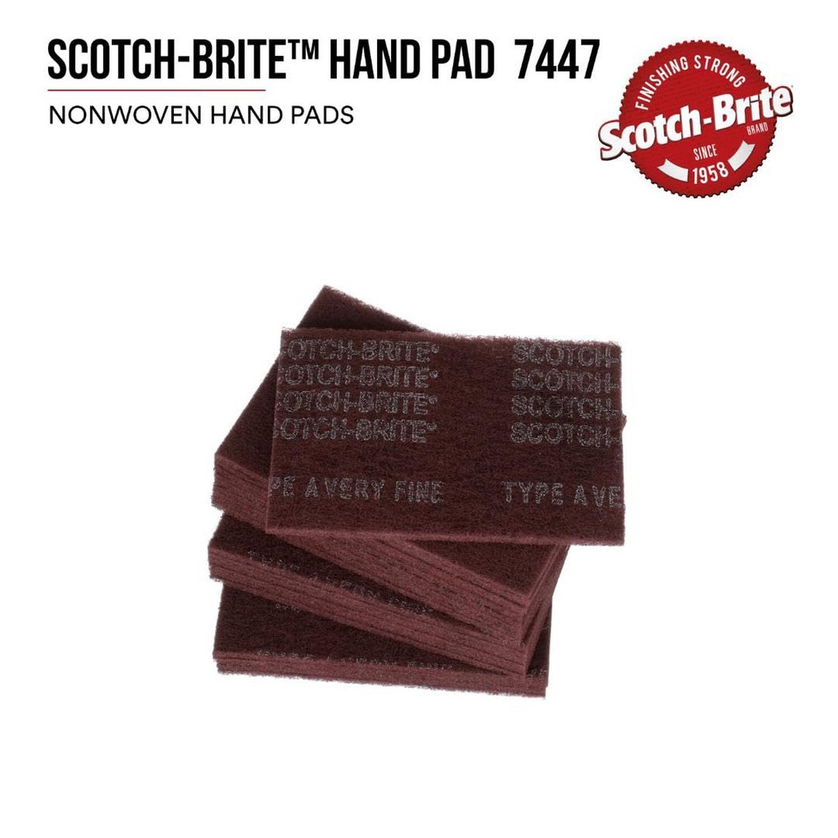 Jual 3M SCOTCH-BRITE MAROON GENERAL PURPOSE HAND PAD 7447, 6 IN X 9 IN - Foto 8